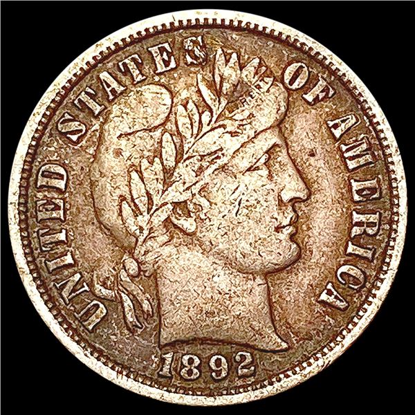 1892 Barber Dime LIGHTLY CIRCULATED