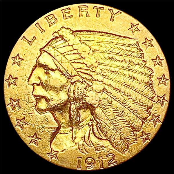1912 $2.50 Gold Quarter Eagle CLOSELY UNCIRCULATED