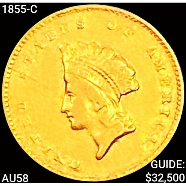 1855-C Rare Gold Dollar CHOICE AU
