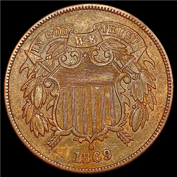 1869 Two Cent Piece NEARLY UNCIRCULATED