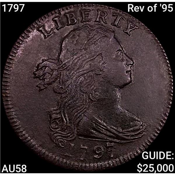 1797 Rev of '95 Draped Bust Large Cent CHOICE AU