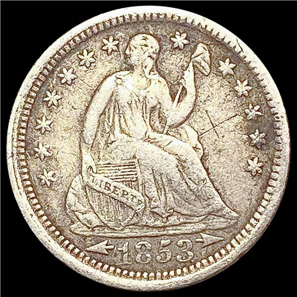 1853 Seated Liberty Half Dime LIGHTLY CIRCULATED