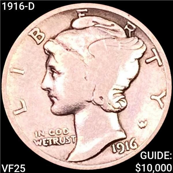 1916-D Mercury Dime LIGHTLY CIRCULATED