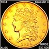 Image 1 : 1834 Crosslet 4 $5 Gold Half Eagle HIGH GRADE