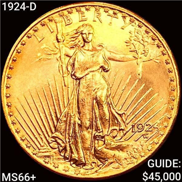1924-D $20 Gold Double Eagle GEM BU +