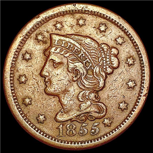 1855 Coronet Head Large Cent CLOSELY UNCIRCULATED