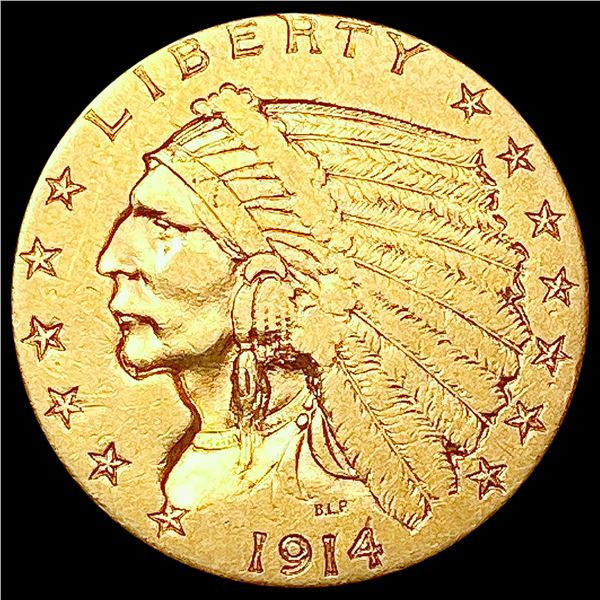 1914-D $2.50 Gold Quarter Eagle CLOSELY UNCIRCULATED