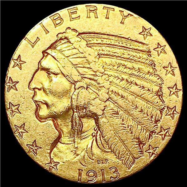 1913 $5 Gold Half Eagle CLOSELY UNCIRCULATED
