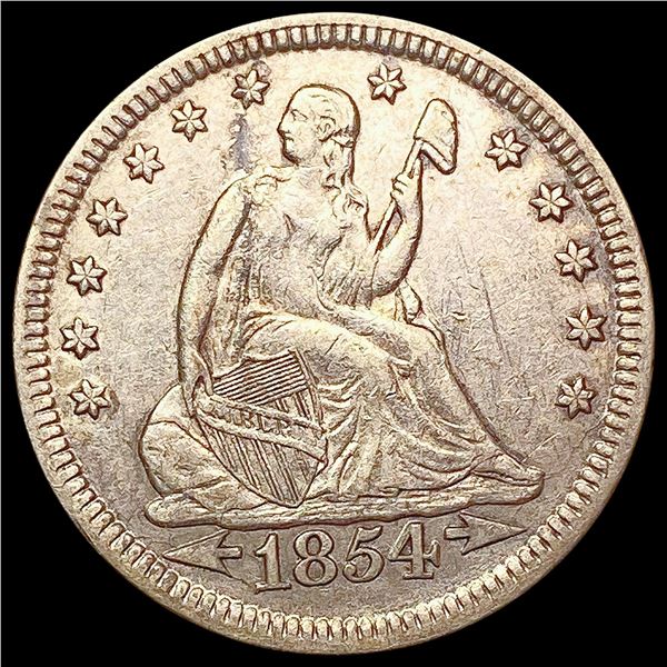 1854 Arrow Seated Liberty Quarter NEARLY UNCIRCULATED