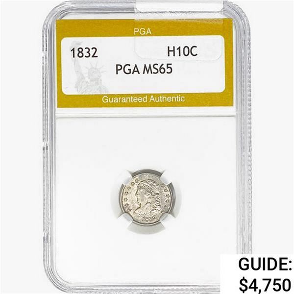 1832 Capped Bust Half Dime PGA MS65