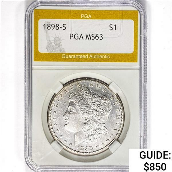 1898-S Morgan Silver Dollar PGA MS63