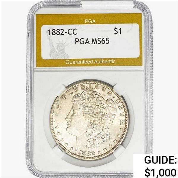 1882-CC Morgan Silver Dollar PGA MS65