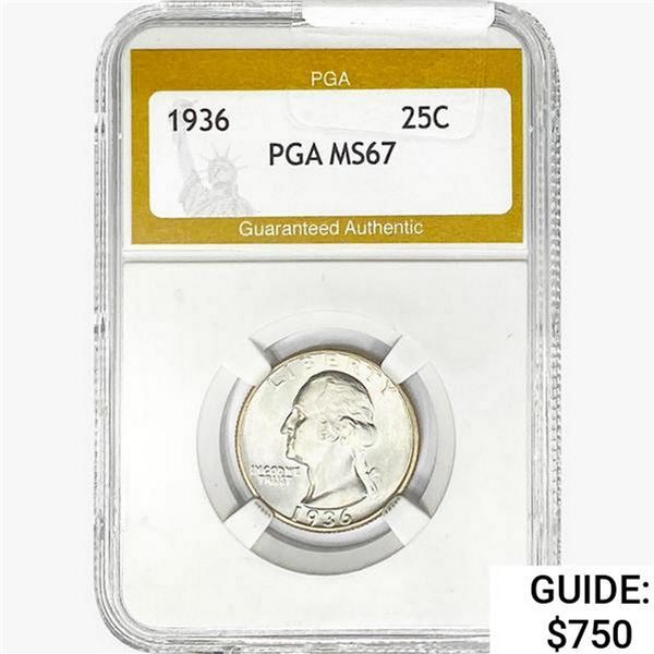 1936 Washington Silver Quarter PGA MS67