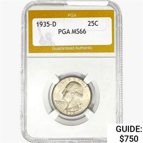 1935-D Washington Silver Quarter PGA MS66