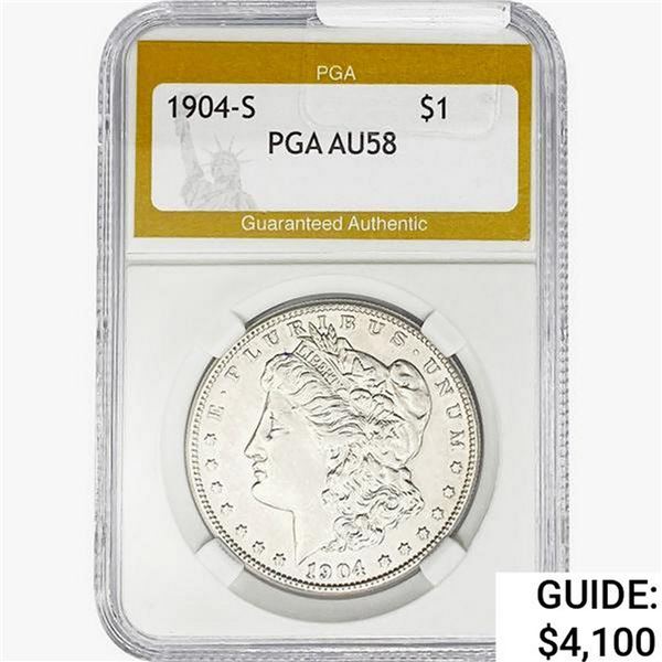 1904-S Morgan Silver Dollar PGA AU58