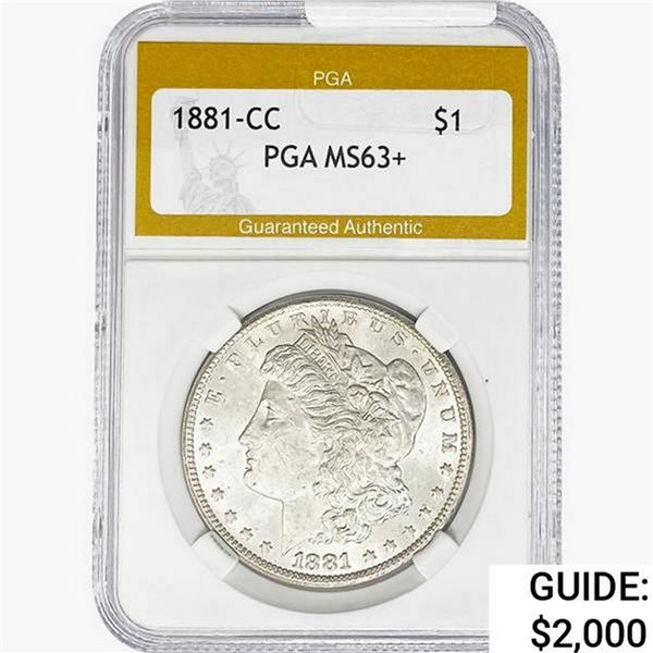 1881-CC Morgan Silver Dollar PGA MS63+