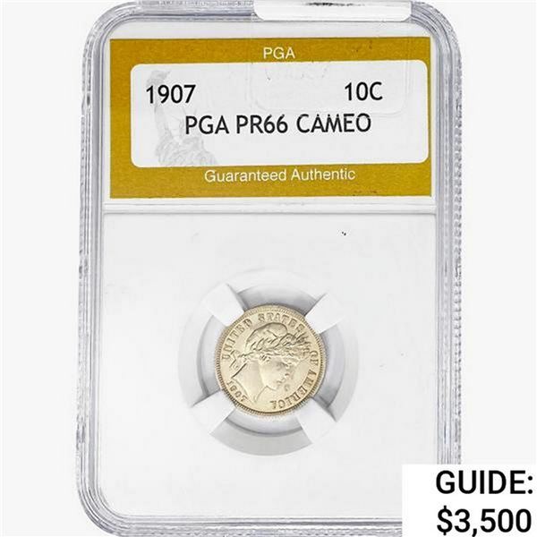 1907 Barber Dime PGA PR66 CAMEO