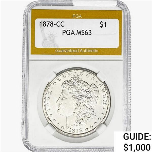 1878-CC Morgan Silver Dollar PGA MS63
