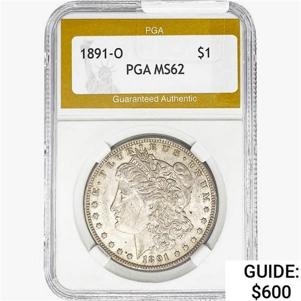 1891-O Morgan Silver Dollar PGA MS62