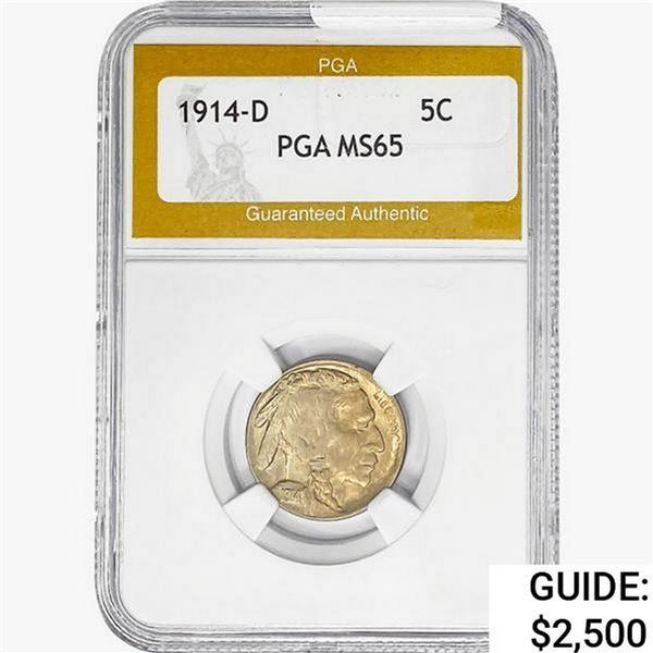 1914-D Buffalo Nickel PGA MS65