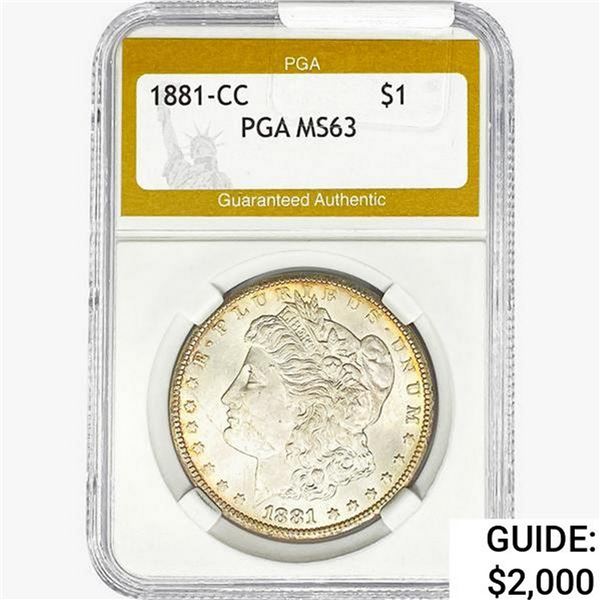 1881-CC Morgan Silver Dollar PGA MS63