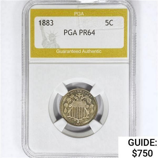 1883 Shield Nickel PGA PR64