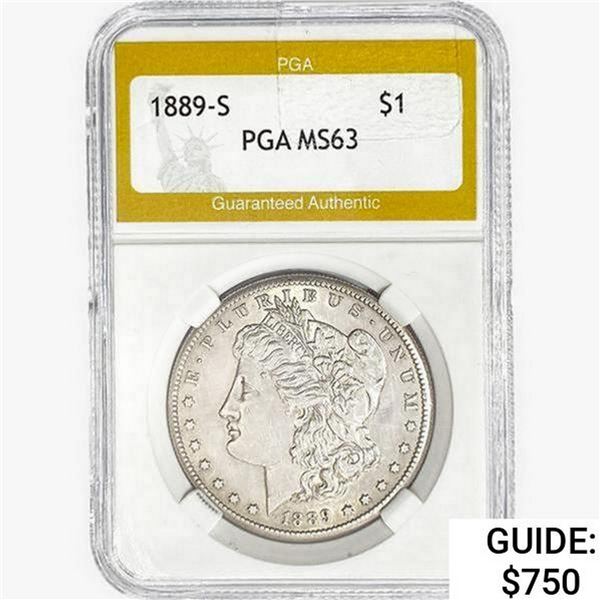 1889-S Morgan Silver Dollar PGA MS63