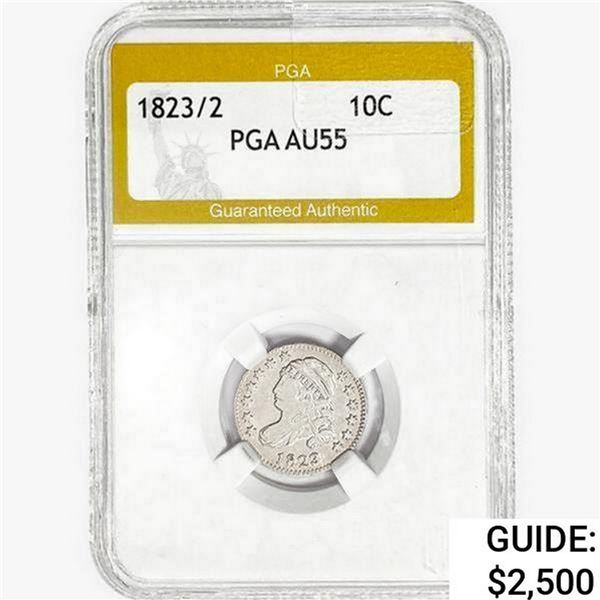 1823/2 Capped Bust Dime PGA AU55
