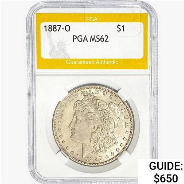 1887-O Morgan Silver Dollar PGA MS62