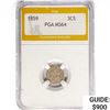 Image 1 : 1859 Silver Three Cent PGA MS64