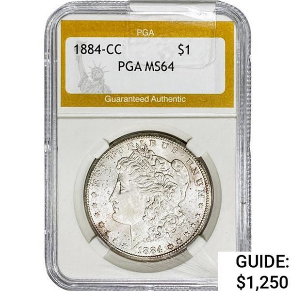 1884-CC Morgan Silver Dollar PGA MS64 Wheel