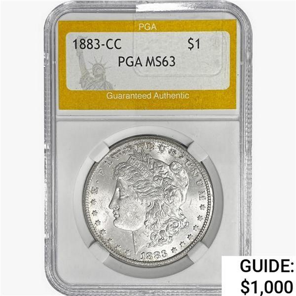 1883-CC Morgan Silver Dollar PGA MS63