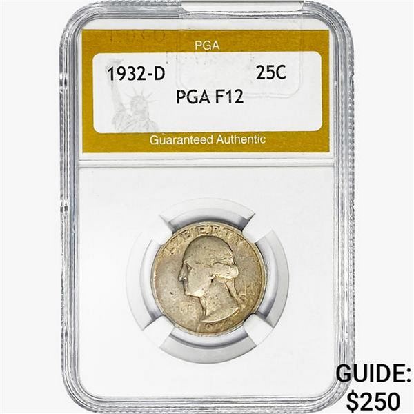 1932-D Washington Silver Quarter PGA F12