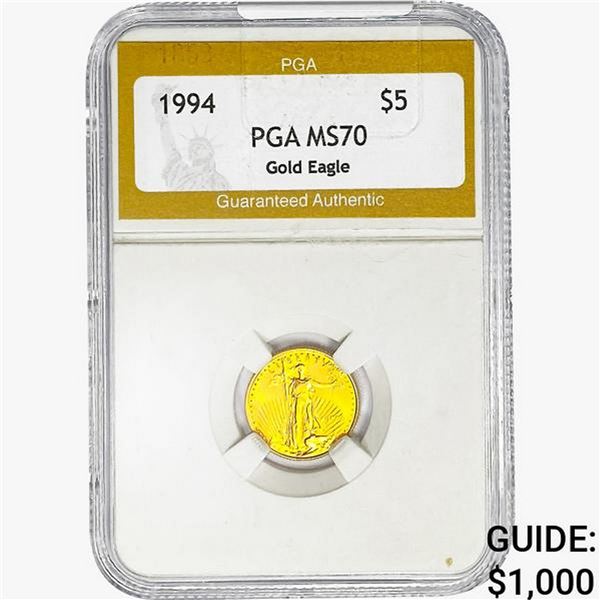 1994 1/10oz Gold $5 Eagle PGA MS70