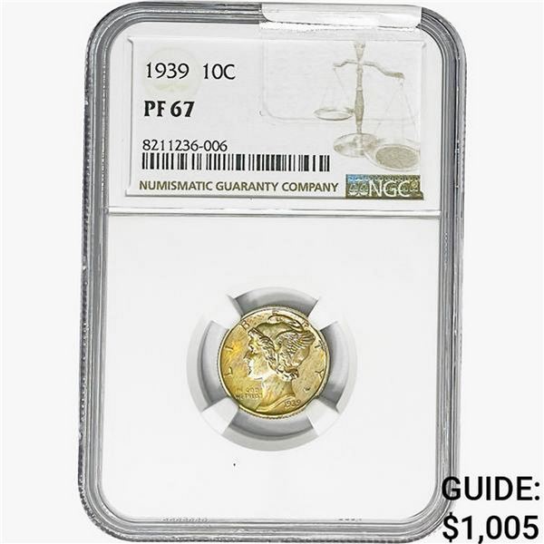 1939 Mercury Silver Dime NGC PF67