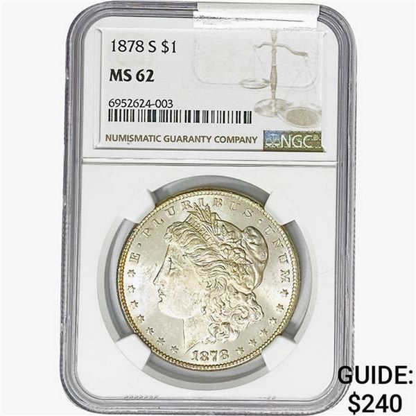 1878-S Morgan Silver Dollar NGC MS62