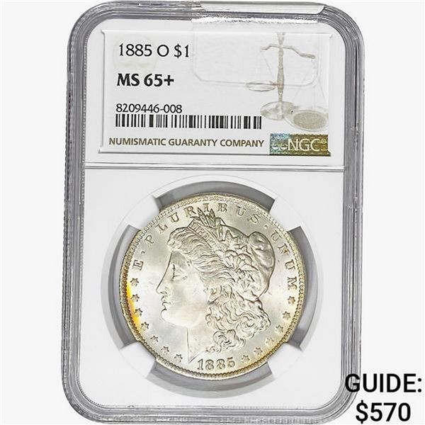 1885-O Morgan Silver Dollar NGC MS65+