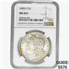 Image 1 : 1885-O Morgan Silver Dollar NGC MS65+