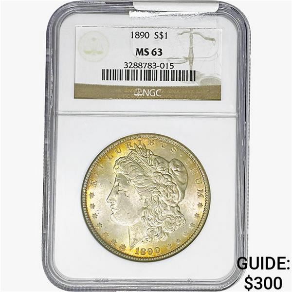 1890 Morgan Silver Dollar NGC MS63