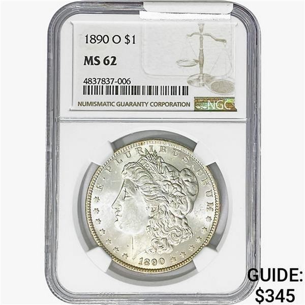 1890-O Morgan Silver Dollar NGC MS62