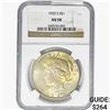 1925-S Silver Peace Dollar NGC AU58