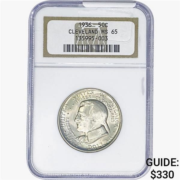 1936 Cleveland Half Dollar NGC MS65