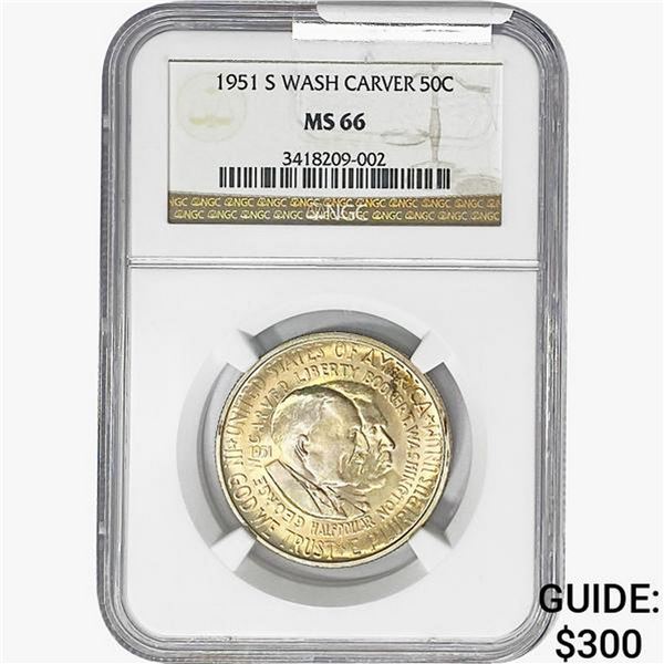 1951-S Washington Carver Half Dollar NGC MS66