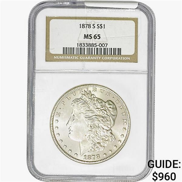 1878-S Morgan Silver Dollar NGC MS65