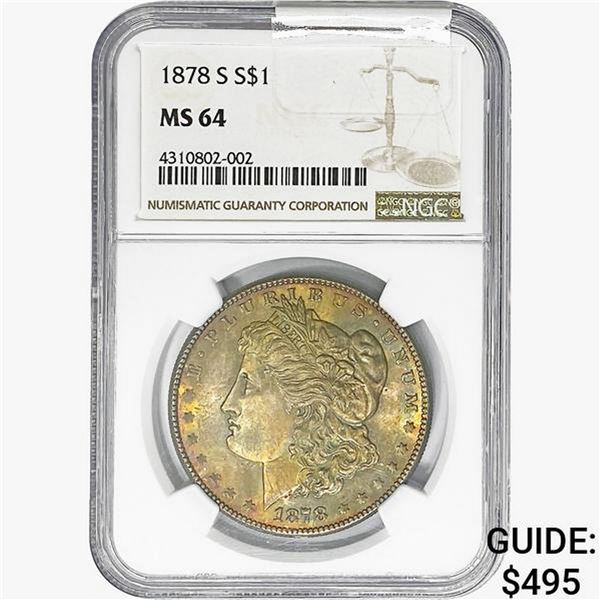 1878-S Morgan Silver Dollar NGC MS64