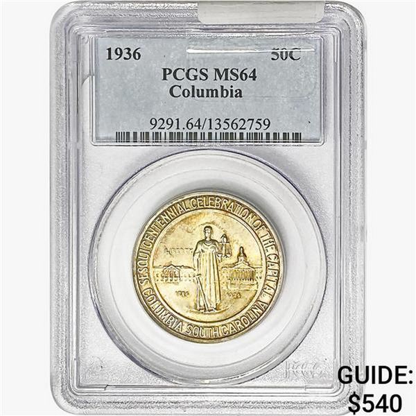 1936 Columbia Half Dollar PCGS MS64
