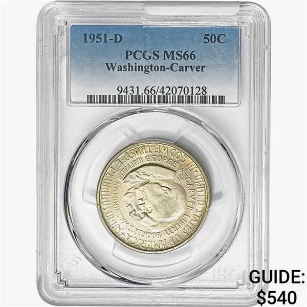 1951-D Washington Carver Half Dollar PCGS MS66