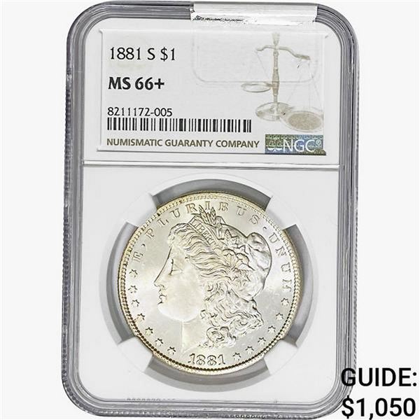 1881-S Morgan Silver Dollar NGC MS66+