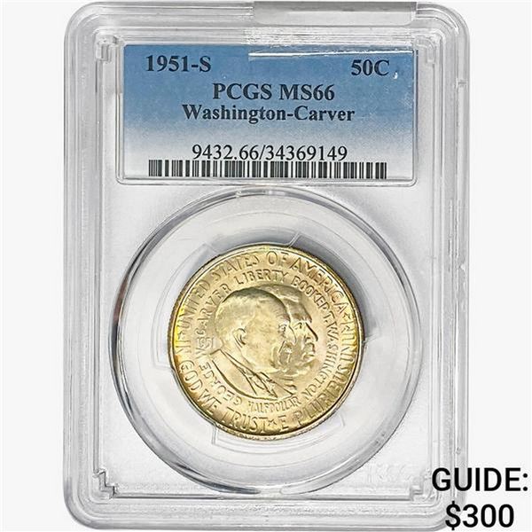 1951-S Washington Carver Half Dollar PCGS MS66