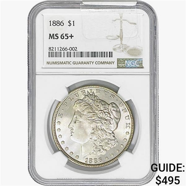 1886 Morgan Silver Dollar NGC MS65+